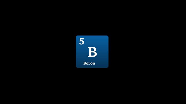 5 boron element symbol animation video