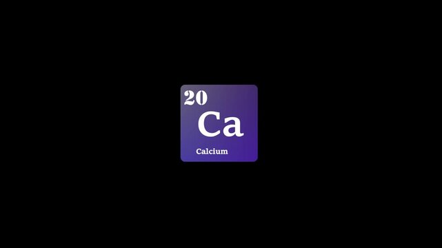 20 calcium element symbol animation video