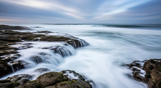 Ocean waves coastal landscape