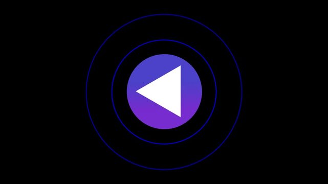 play button icon.blue and white play button animate and radio wave