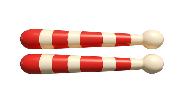 Red and white striped drumstick vector illustration on white