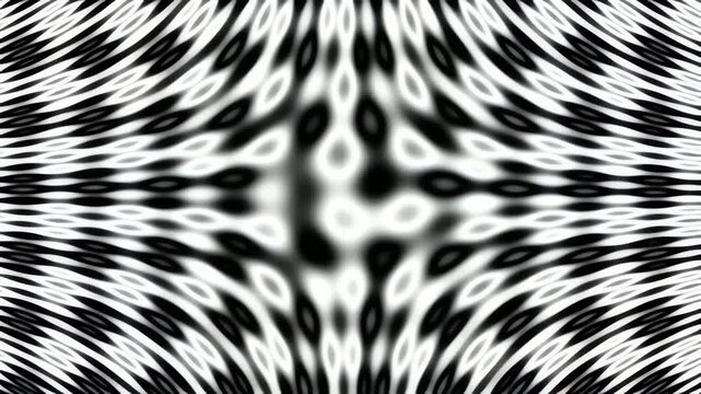 Abstract black and white optical illusion pattern with wave effect