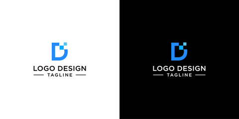 Digital pixel letter B logo for software and blockchain startups. © MAILOGO