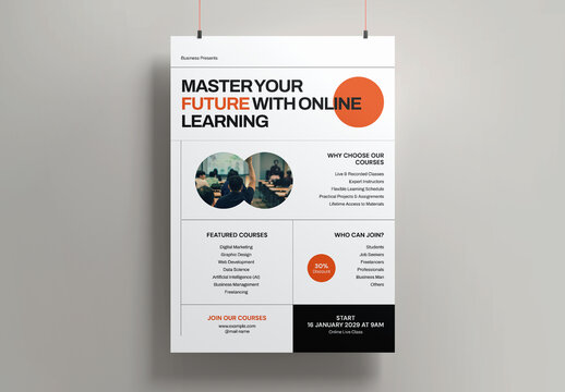 Online Courses Poster Template