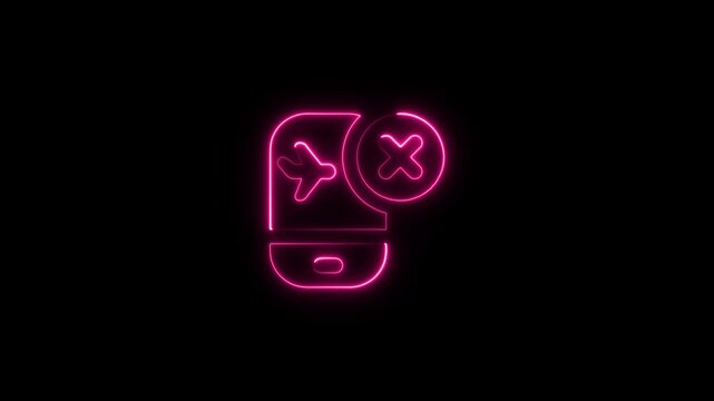 Neon medical cross glowing on smartphone screen. Digital health app icon with heartbeat and stethoscope symbols for telemedicine.