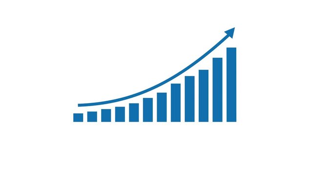Business growth concept in graph chart showing marketing sales profit increasing to future target . growing business concept.