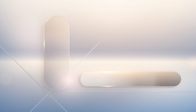 Minimalist white cylindrical on gradient blue background