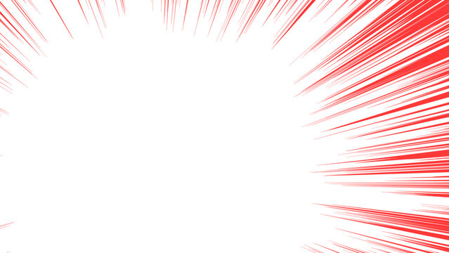 Abstract Red and White Radial Burst Background with Motion Lines