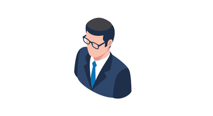 Isometric businessman avatar wearing suit and glasses © morr