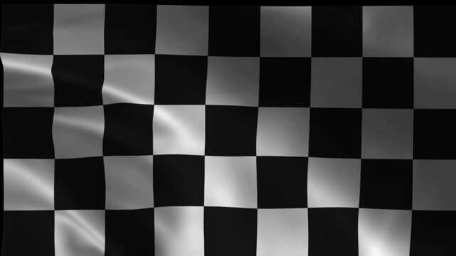 waving checkered flag Dynamic 3d animation full frame banner background Silk cloth fluttering in the wind