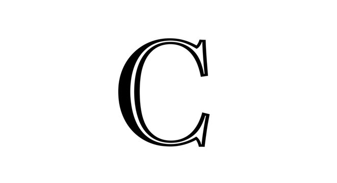 Elegant letter c graphic design symbol isolated on white background