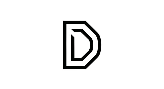 Geometric abstract double letter d icon symbol shape