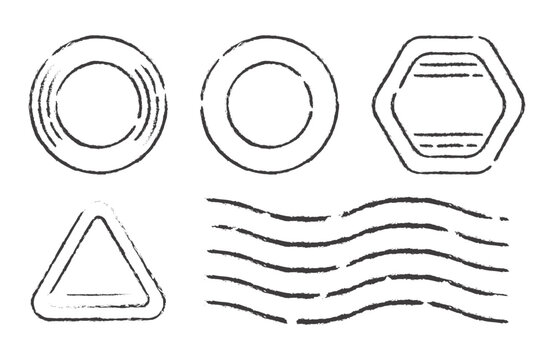 Hand Drawn Geometric Shapes Collection With Lines And Triangles Black And White