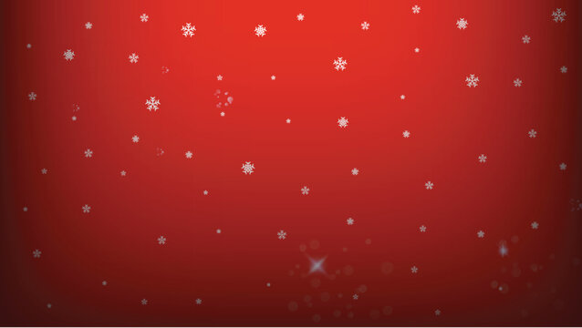 Red winter background with sparkling white snowflakes and a festive holiday atmosphere