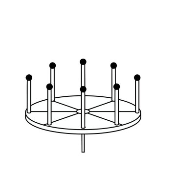 Circular rack with vertical pegs