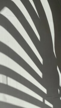 Striped window shadows on smooth white surface