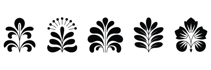 Floral decorative elements with elegant black and white botanical ornament variations in clean minimalist vector graphics for certificates, greeting cards, logos, invitations, decorative borders, and  © MD. ARIF ISLAM