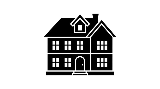 Icon of a twostory house with a chimney and dormer window