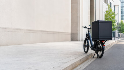 Fototapeta premium Electric Cargo Bicycle with Copy Space