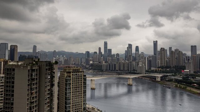 Chongqing cyberpunk city skyline