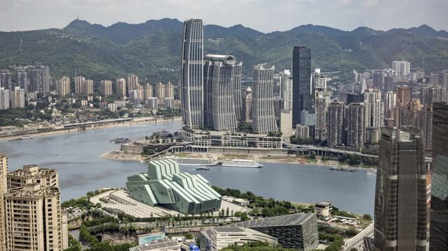 Chongqing cyberpunk city skyline
