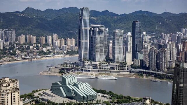 Chongqing cyberpunk city skyline