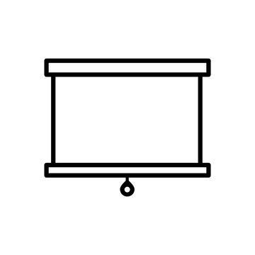 inear icon of a pull-down or fixed frame ambient light rejecting projector screen.
