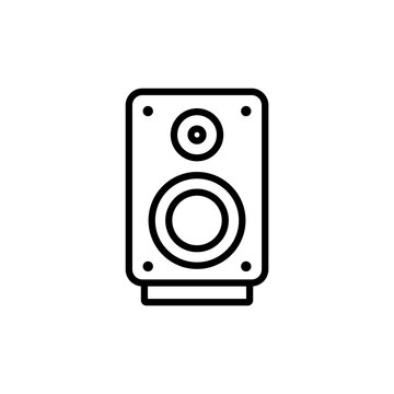 Linear icon of a surround sound bookshelf or vertical elevation speaker.