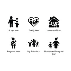 Adopt, Family, Household, Pregnant, Big Sister, Mother and Daughter, icon