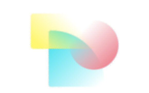 Modern Abstract Geometric Background with Soft Pink Yellow Blue Gradient Glass Texture
