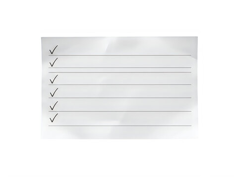 Clean lined paper template with check boxes and soft grey geometric background isolated on transparent background