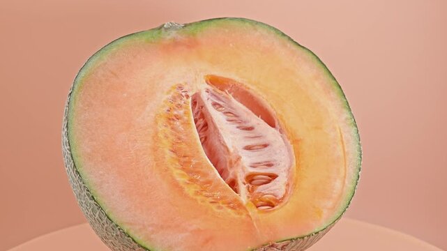 Melon cantaloupe on wooden board. 