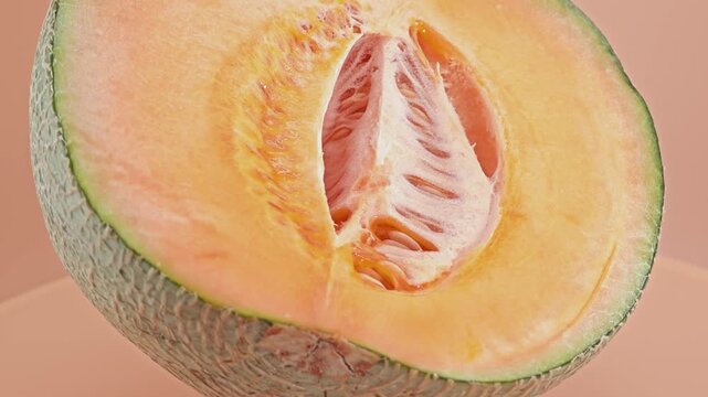 Melon cantaloupe on wooden board. 