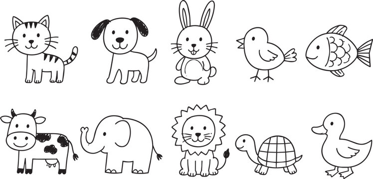 animals drawing A special drawing/doodle by a young child