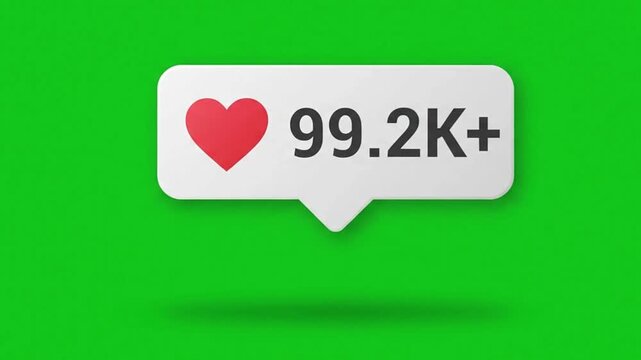 Social Media Likes Notification Green Screen