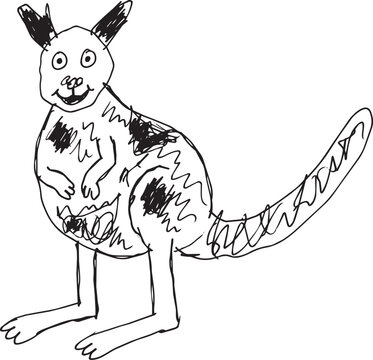 kangaroo drawing A special drawing/doodle by a young child