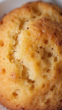 Close up of vanilla muffin crumb texture
