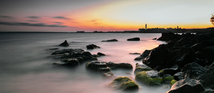 Cinematic Long Exposure Seascape at Sunset