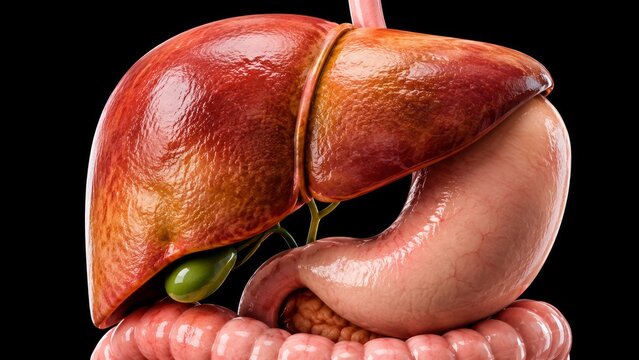 Hepatic Steatosis Concept Featuring Fat Deposits in Hepatocytes, Liver Dysfunction, Metabolic Disease, and Healthcare Research