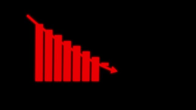 Business down arrow animated video