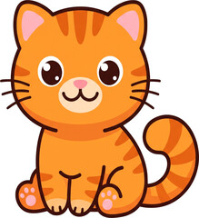 Obraz premium Cute Orange Cat Cartoon Vector