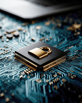 Cybersecurity Lock on Digital Circuit - AI Generative