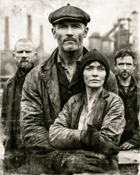 Industrial Worker Portrait in Vintage Factory &ndash; AI Generative