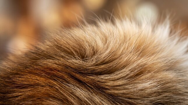 Detailed Macro Close-Up of Soft Brown Animal Fur Texture with Natural Hair Strands
