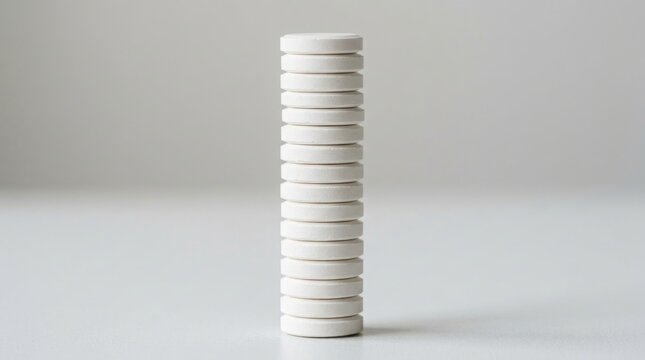 Stack of White Nutritional Supplement Pills