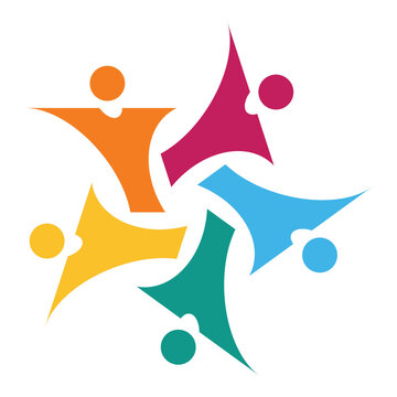Colorful abstract design representing teamwork and collaboration in harmony