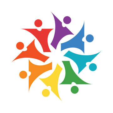 Colorful Abstract Representation of Community and Togetherness Concept
