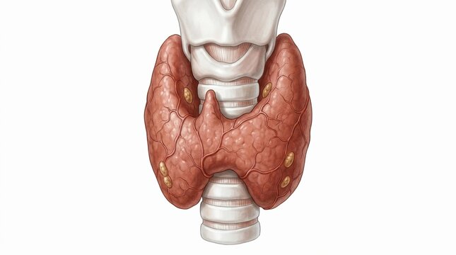 Posterior view of the human thyroid and parathyroid glands