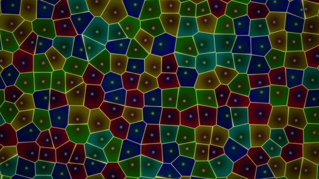 Intricate Voronoi Geometric Crystal Pattern with Glowing Crystalline Shards and Fractured Iridescent Surfaces for Abstract Background or Digital Art Wallpaper Illustration
