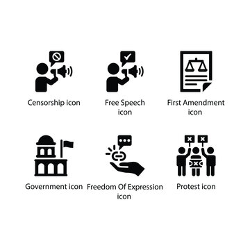 Censorship, Free Speech, First Amendment, Government, Freedom Of Expression, Protest, icon